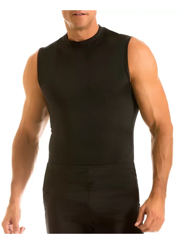 Мужская футболка-поло без рукавов с высоким воротом Activewear Hi-Neck Sleeveless Crewneck Instaslim — изображение 1 из 4