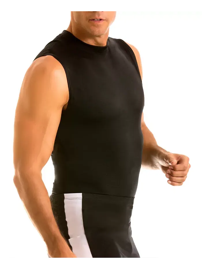 Мужская футболка-поло без рукавов с высоким воротом Activewear Hi-Neck Sleeveless Crewneck Instaslim — изображение 3 из 4