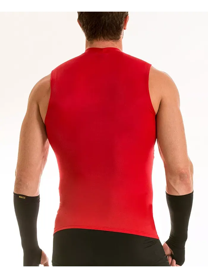 Мужская футболка-поло без рукавов с высоким воротом Activewear Hi-Neck Sleeveless Crewneck Instaslim — изображение 2 из 3