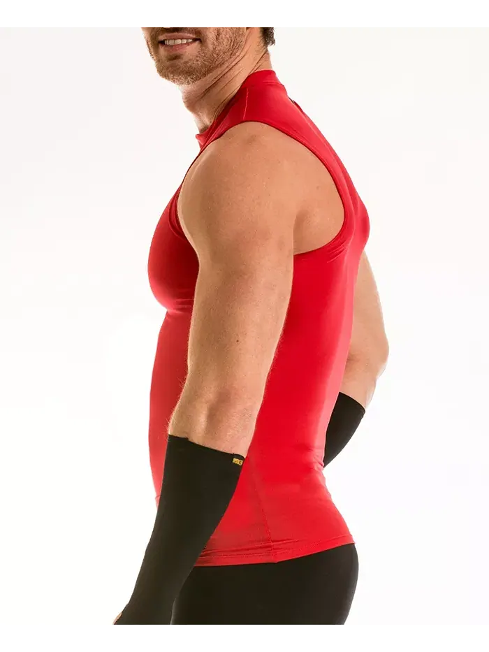 Мужская футболка-поло без рукавов с высоким воротом Activewear Hi-Neck Sleeveless Crewneck Instaslim — изображение 3 из 3