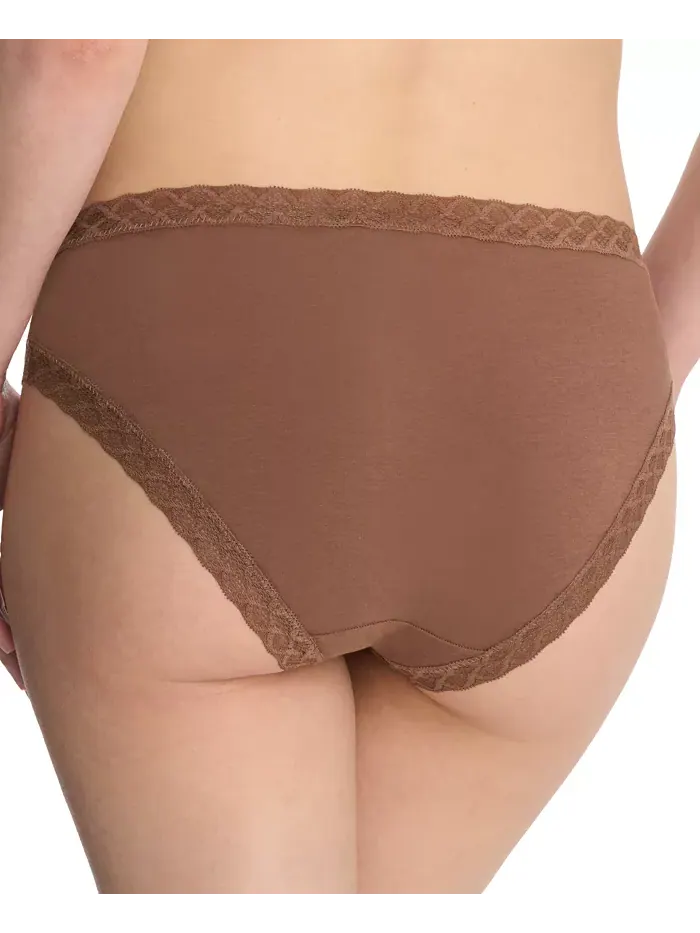 Трусы Bliss Lace-Trim Cotton Brief Underwear 156058 Natori — изображение 3 из 3, коричневый