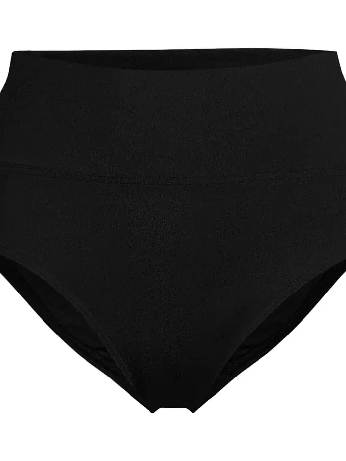 Бикини-трусы с высокой посадкой без врезания Plus Size Lands' End — изображение 3 из 3, черный