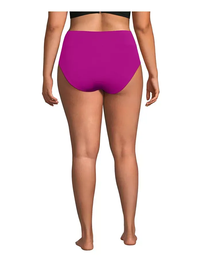 Бикини-трусы с высокой посадкой без врезания Plus Size Lands' End — изображение 3 из 3, розовый