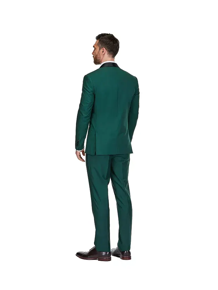 Мужской смокинг из 3 предметов Slim Fit с шалевым воротником Gino Vitale — изображение 3 из 3, зеленый