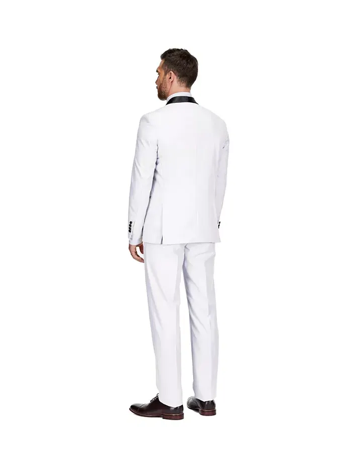Мужской смокинг из 3 предметов Slim Fit с шалевым воротником Gino Vitale — изображение 3 из 3, белый
