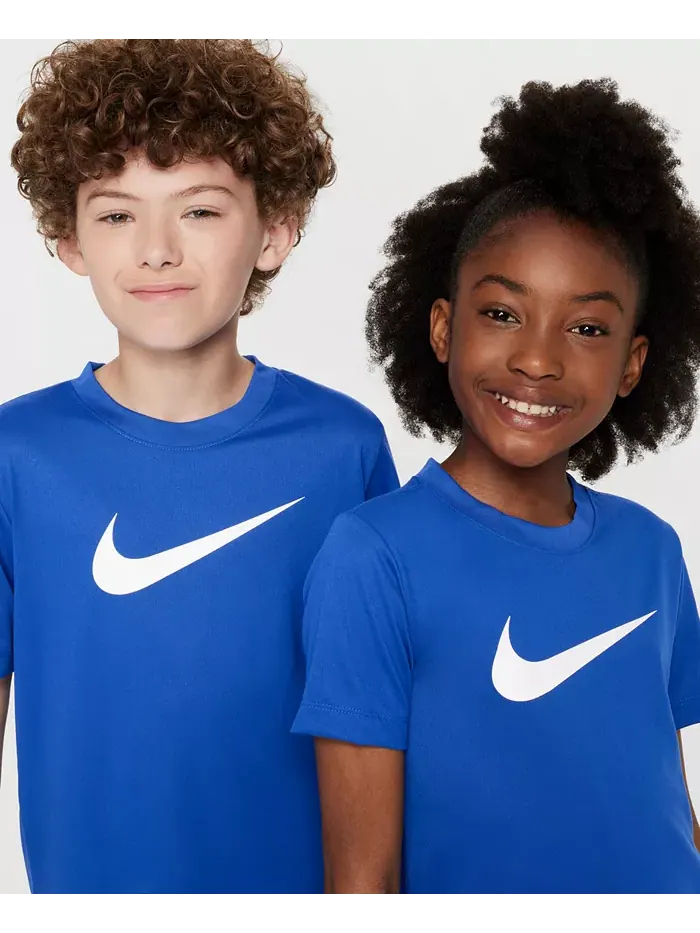 Футболка с длинным рукавом Big Kids' Legend с логотипом Swoosh технология Dri-FIT Nike — изображение 2 из 3, синий