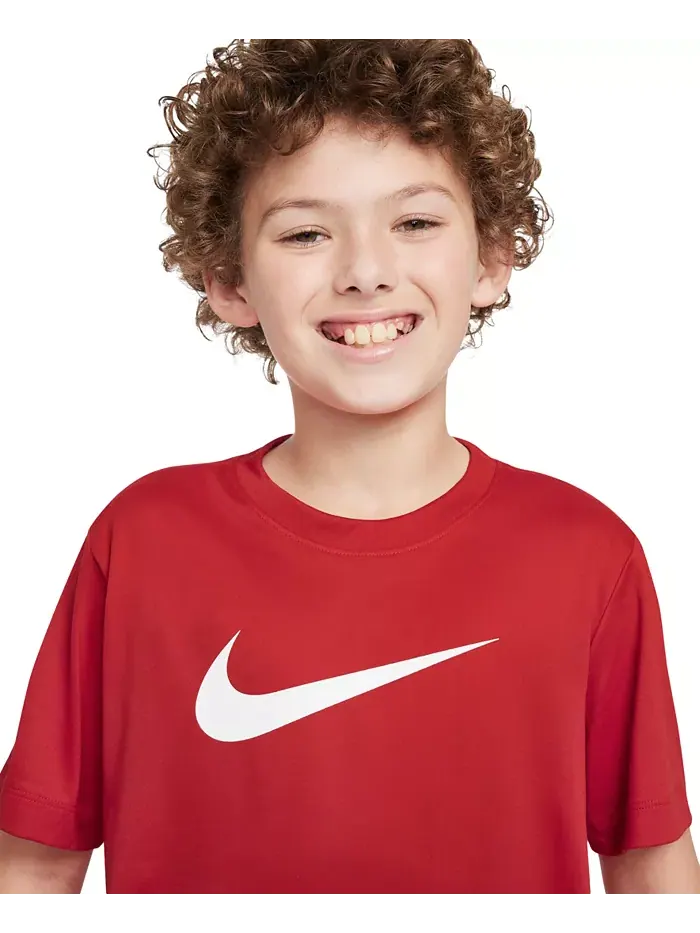 Футболка с длинным рукавом Big Kids' Legend с логотипом Swoosh технология Dri-FIT Nike — изображение 2 из 3, красный