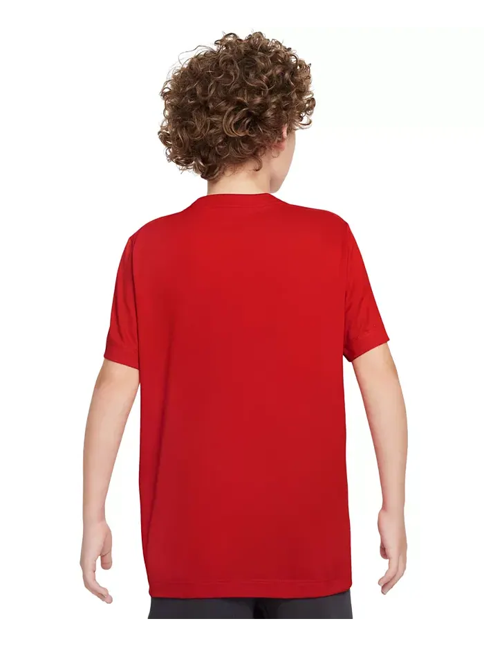 Футболка с длинным рукавом Big Kids' Legend с логотипом Swoosh технология Dri-FIT Nike — изображение 3 из 3, красный