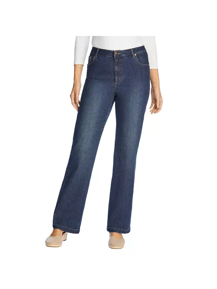 Женские джинсы Within Stretch Denim с широкими штанинами и пятью карманами Woman Within