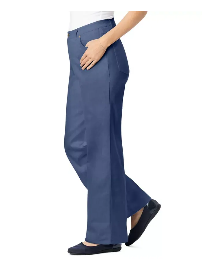 Женские джинсы Within Stretch Denim с широкими штанинами и пятью карманами Woman Within — изображение 2 из 3, коричневый