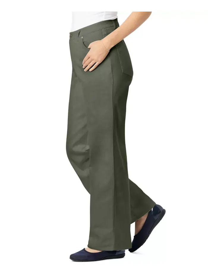 Женские джинсы Within Stretch Denim с широкими штанинами и пятью карманами Woman Within — изображение 2 из 3, зеленый