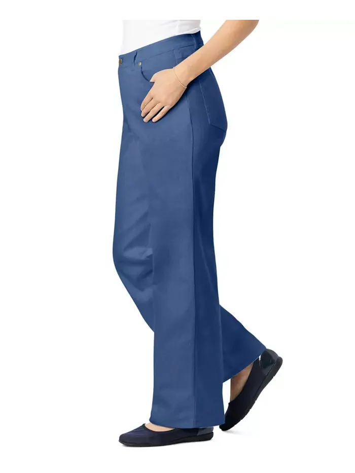 Женские джинсы Within Stretch Denim с широкими штанинами и пятью карманами Woman Within — изображение 2 из 3, синий