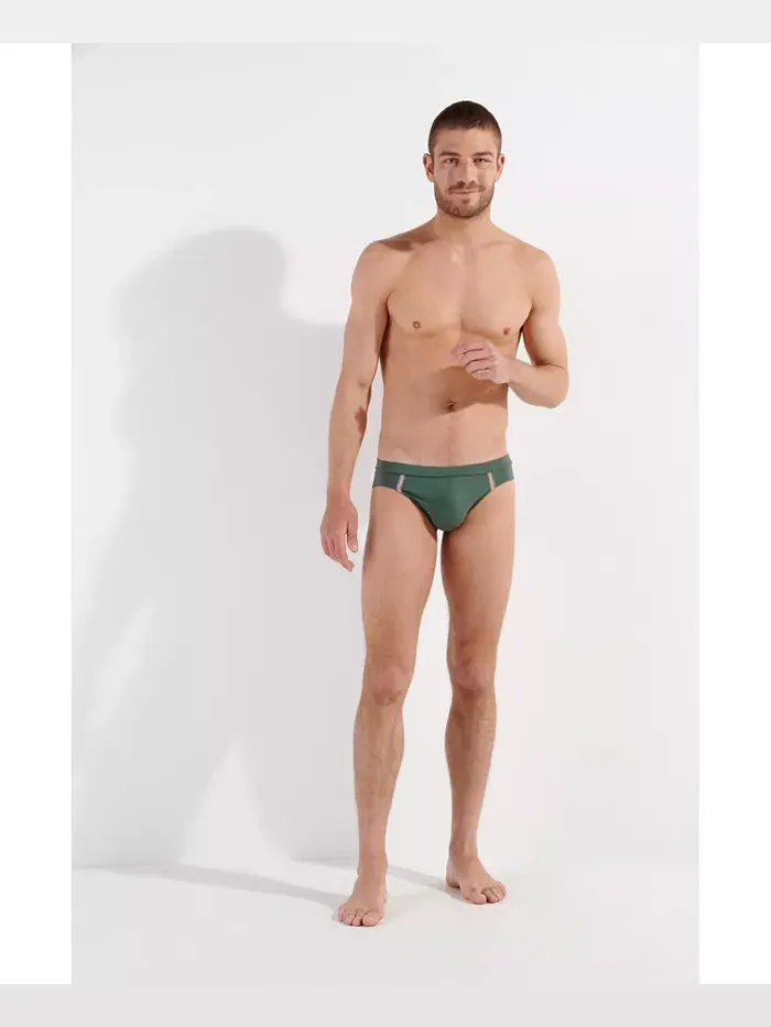 Мужские плавки Nautical Cup Swim Mini Briefs HOM USA — изображение 4 из 5, хаки зеленый