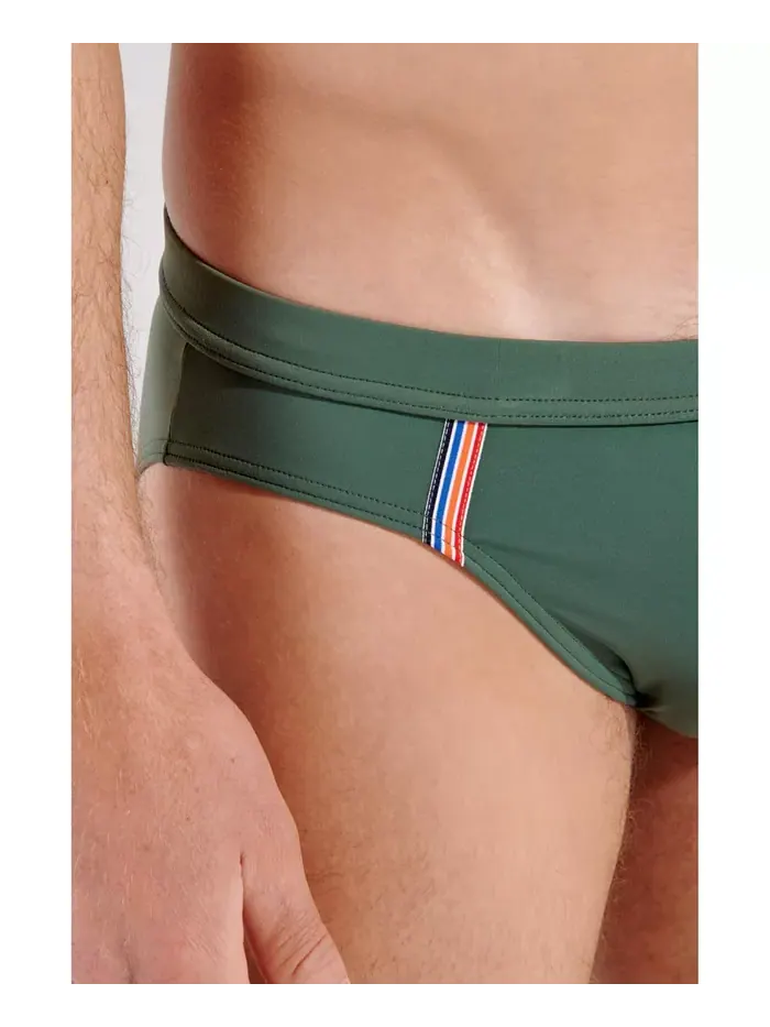 Мужские плавки Nautical Cup Swim Mini Briefs HOM USA — изображение 5 из 5, хаки зеленый