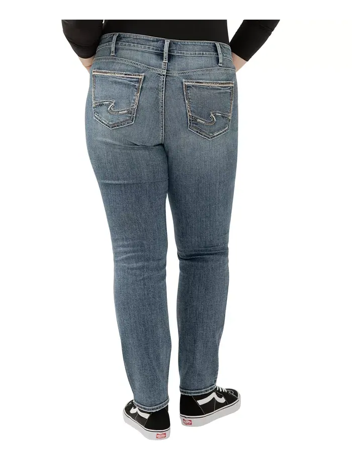 Джинсы Suki Curvy-Fit Straight с высокой талией и прямыми джинсами больших размеров Silver Jeans Co. — изображение 2 из 4
