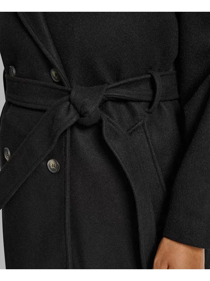 Пальто с поясом и отложным воротником больших размеров Dkny — изображение 5 из 5, черный