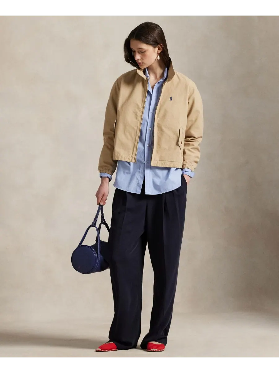 Женская холщовая куртка с воротником-стойкой Polo Ralph Lauren — изображение 2 из 6, бежевый