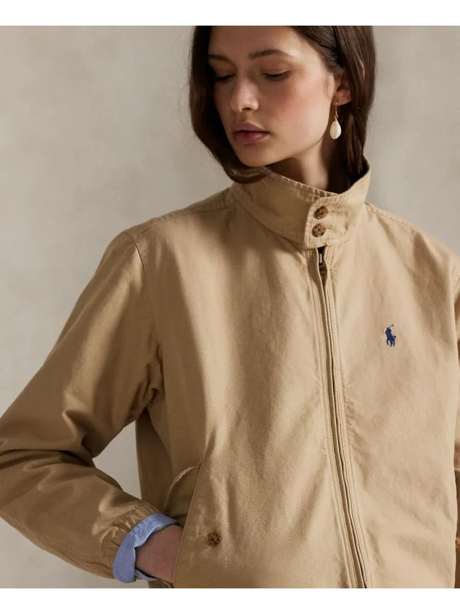 Женская холщовая куртка с воротником-стойкой Polo Ralph Lauren — изображение 3 из 6, бежевый