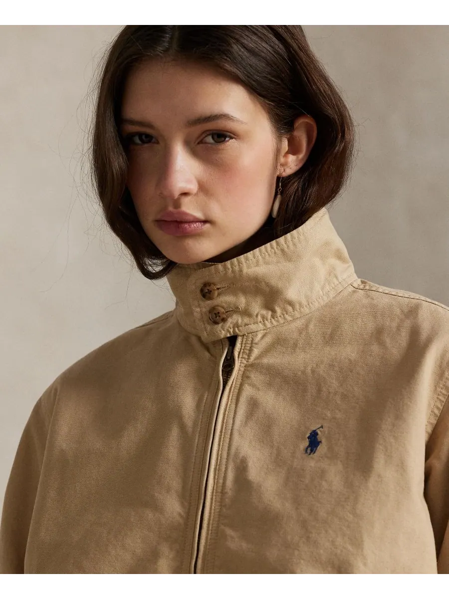 Женская холщовая куртка с воротником-стойкой Polo Ralph Lauren — изображение 4 из 6, бежевый