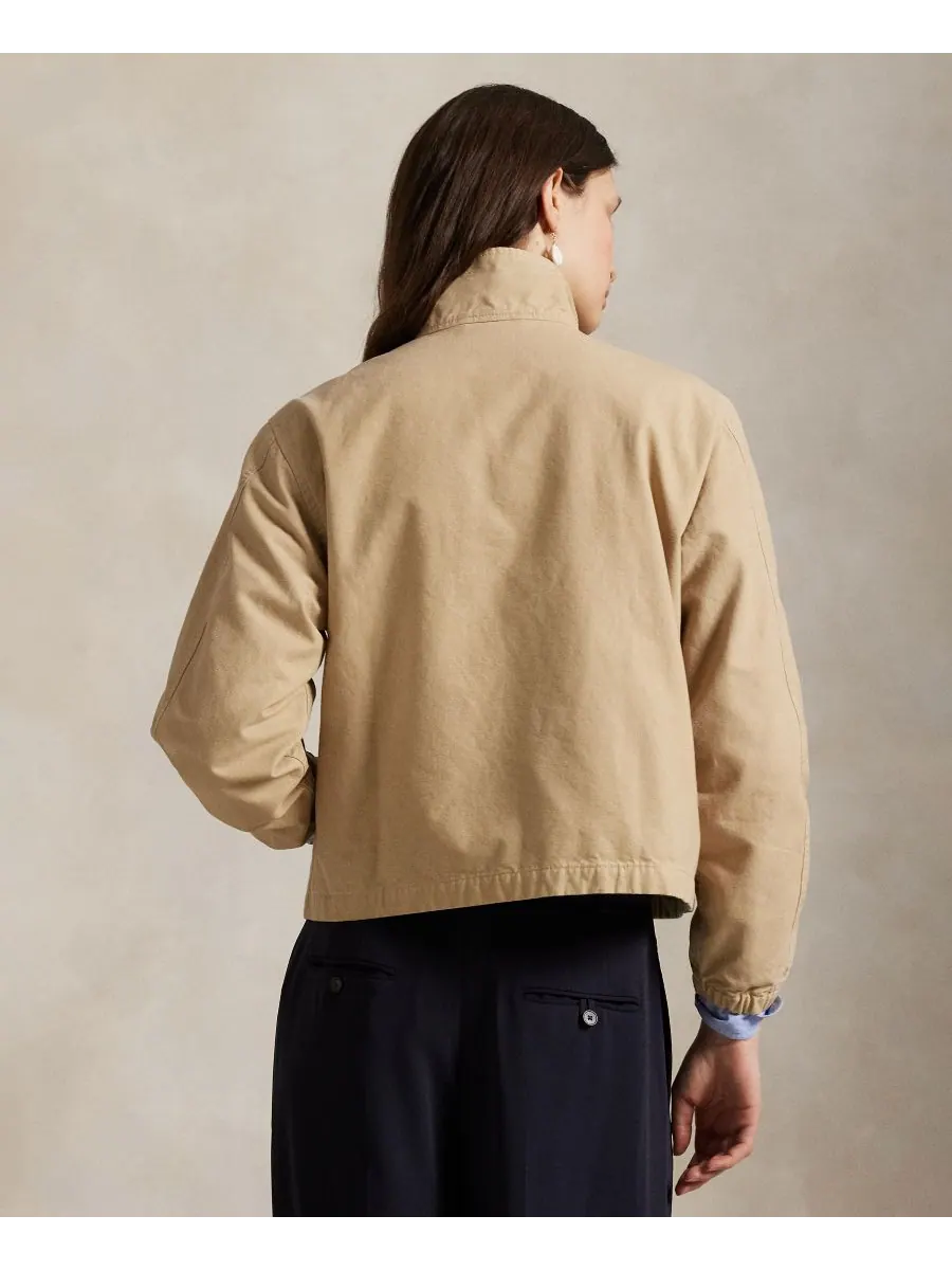Женская холщовая куртка с воротником-стойкой Polo Ralph Lauren — изображение 5 из 6, бежевый