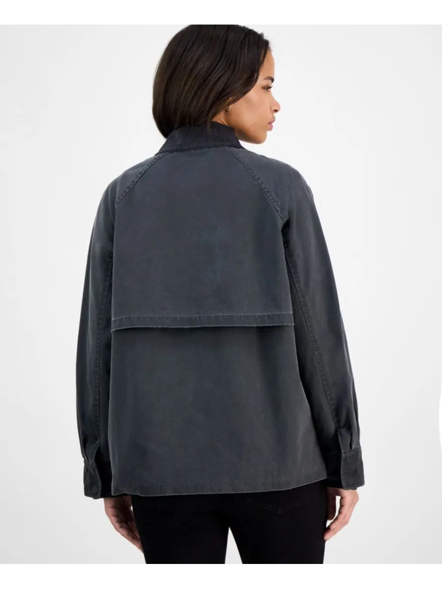 Женская вельветовая куртка с воротником в деревенском стиле BCBG — изображение 2 из 5, серый