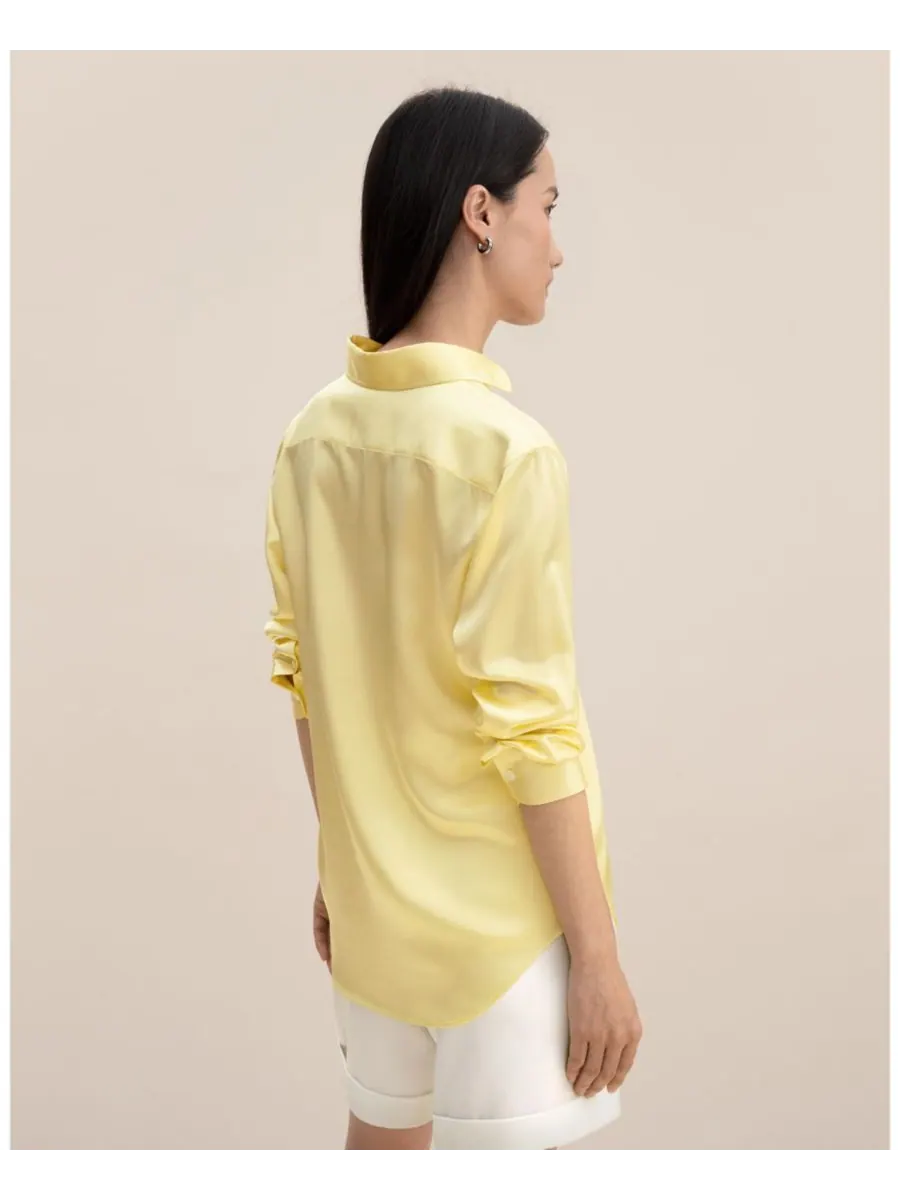 Женская приталенная рубашка Golden Cocoon LILYSILK — изображение 2 из 4, натуральный золотистый