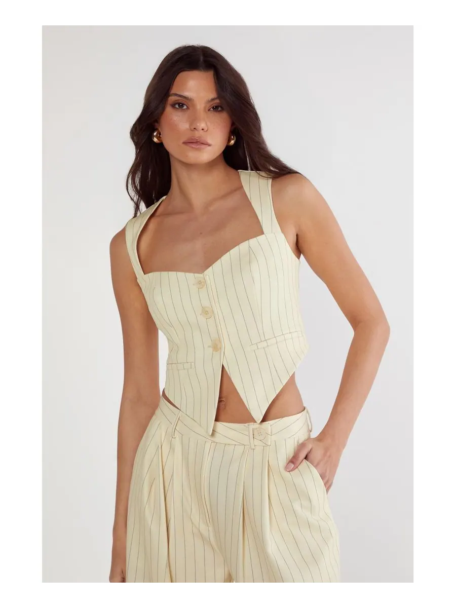 Женский топ в тонкую полоску Nasty Gal — желтый