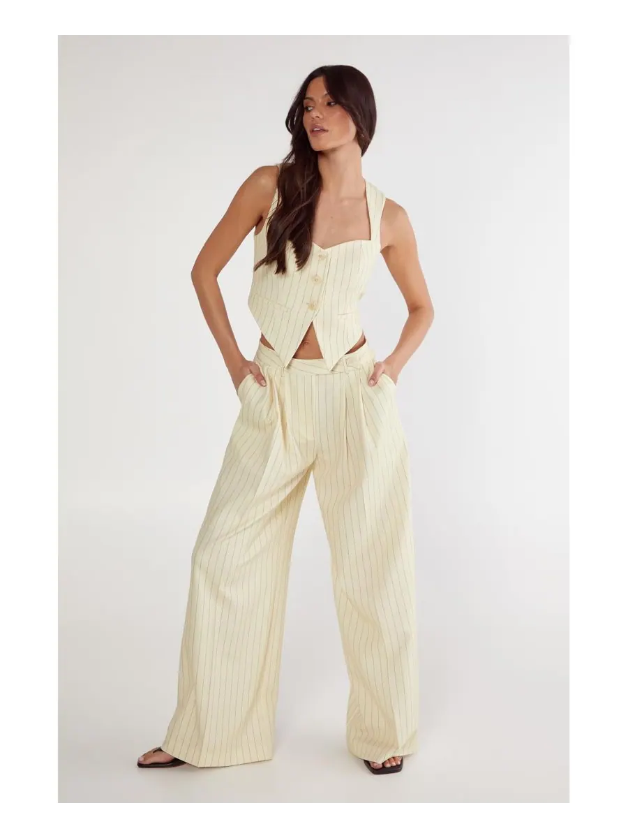 Женский топ в тонкую полоску Nasty Gal — изображение 2 из 8, желтый