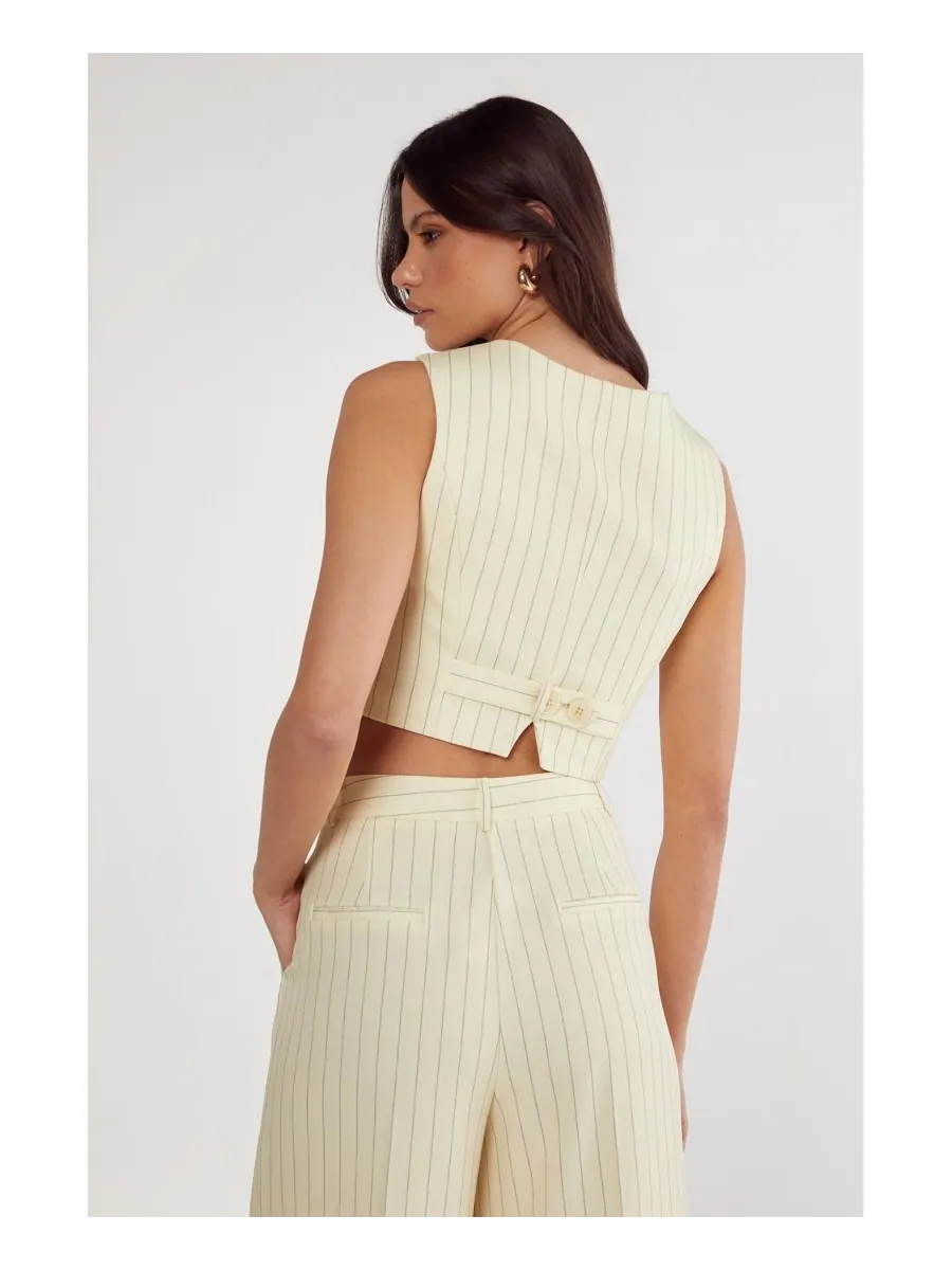 Женский топ в тонкую полоску Nasty Gal — изображение 3 из 8, желтый