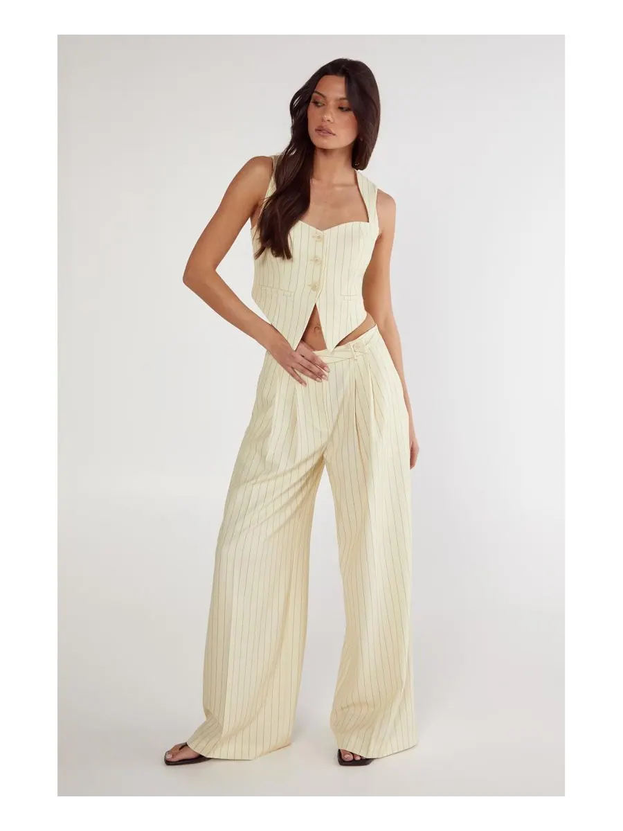 Женский топ в тонкую полоску Nasty Gal — изображение 4 из 8, желтый