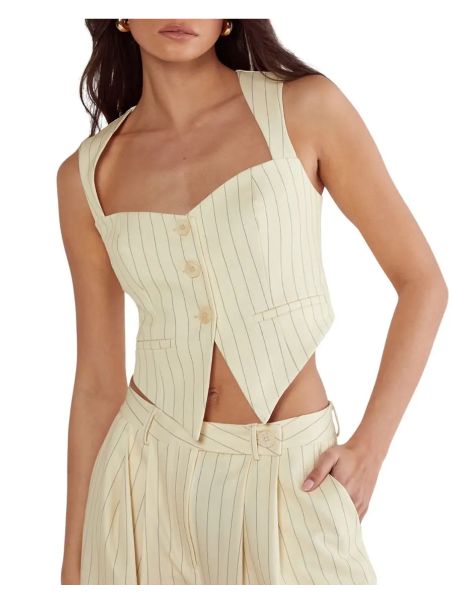 Женский топ в тонкую полоску Nasty Gal — изображение 5 из 8, желтый