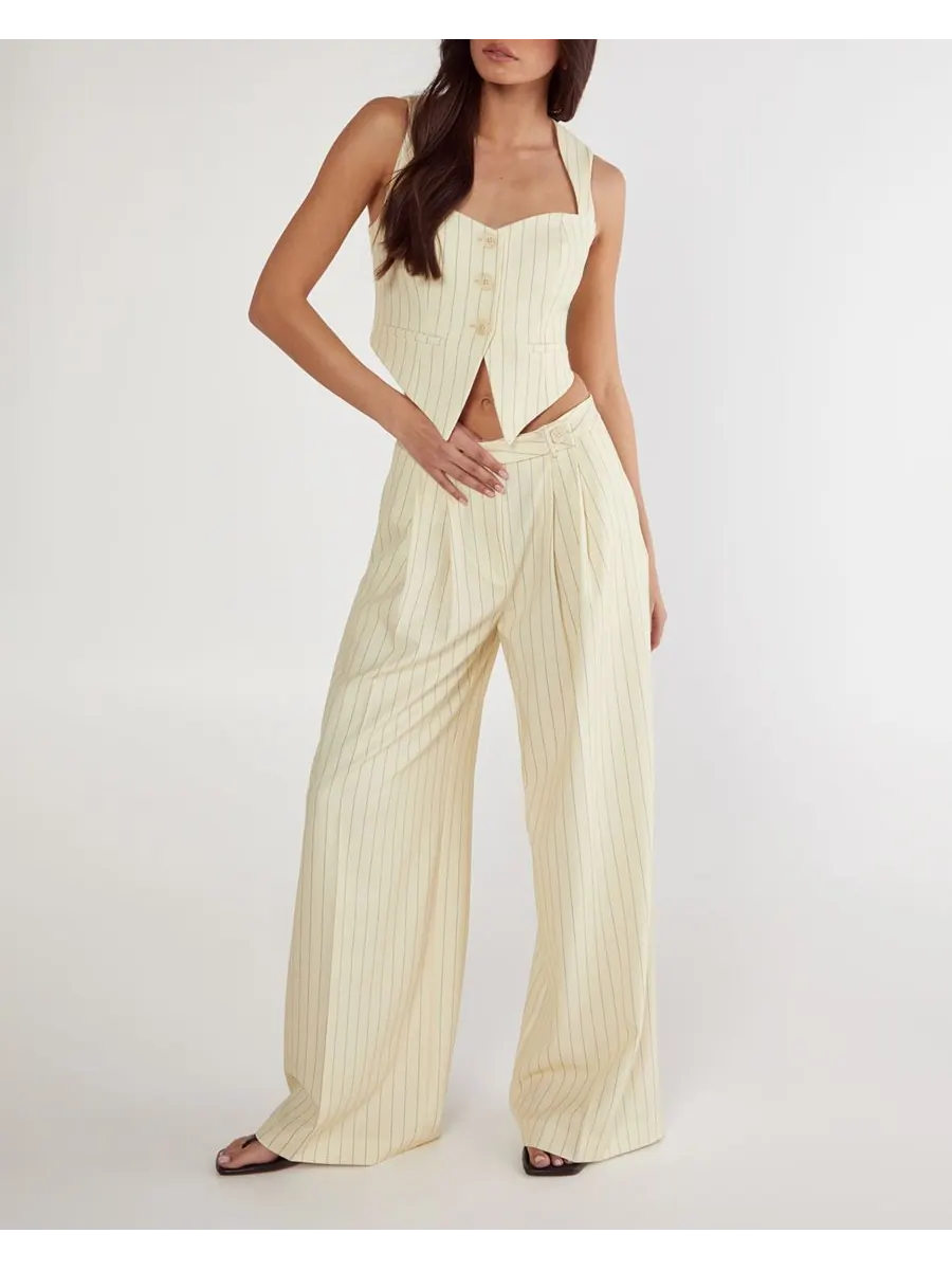 Женский топ в тонкую полоску Nasty Gal — изображение 6 из 8, желтый