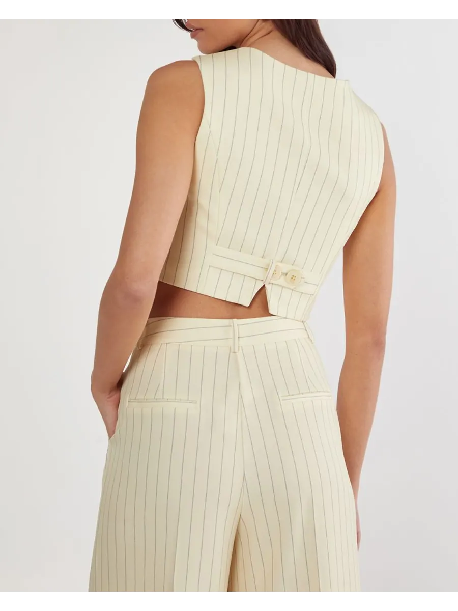 Женский топ в тонкую полоску Nasty Gal — изображение 8 из 8, желтый