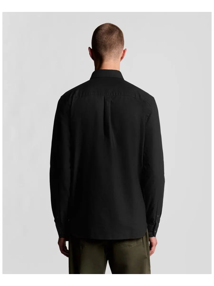 Мужская однотонная рубашка Оксфорд Lyle & Scott — изображение 5 из 6, черный