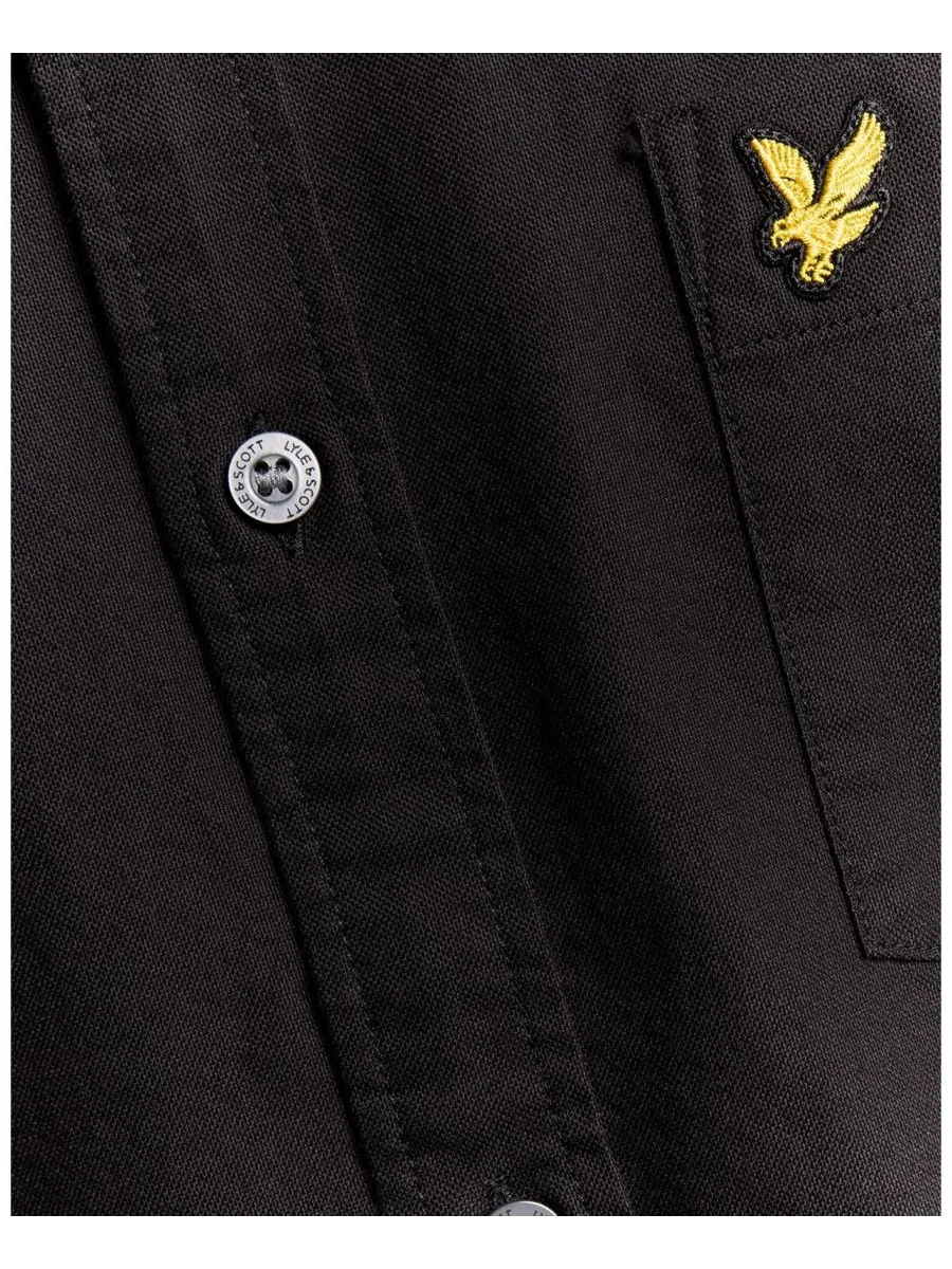 Мужская однотонная рубашка Оксфорд Lyle & Scott — изображение 6 из 6, черный