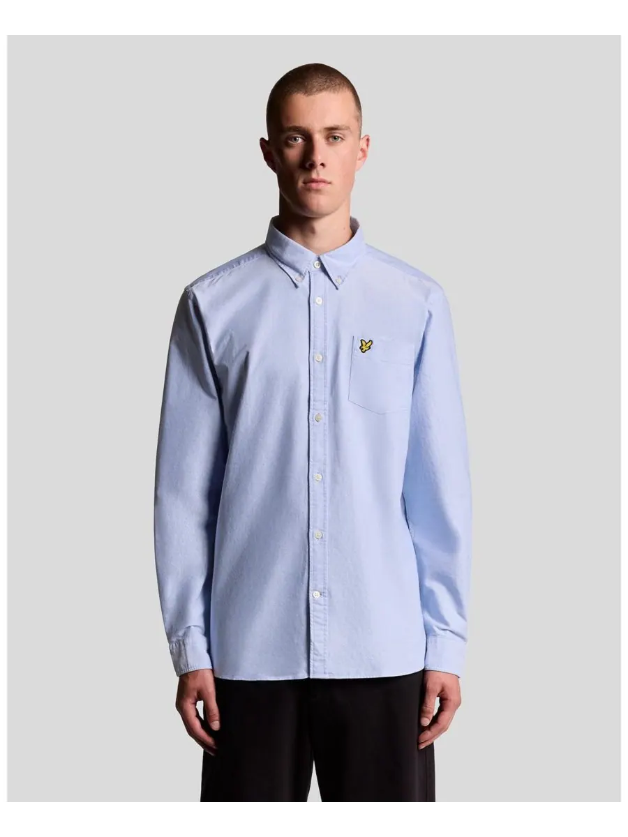 Мужская однотонная рубашка Оксфорд Lyle & Scott — изображение 1 из 6, ривьера