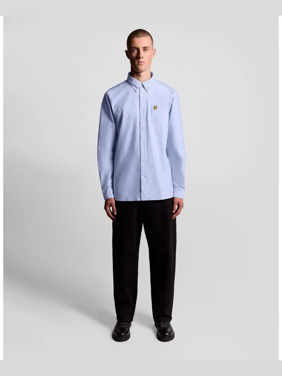 Мужская однотонная рубашка Оксфорд Lyle & Scott — изображение 3 из 6, ривьера