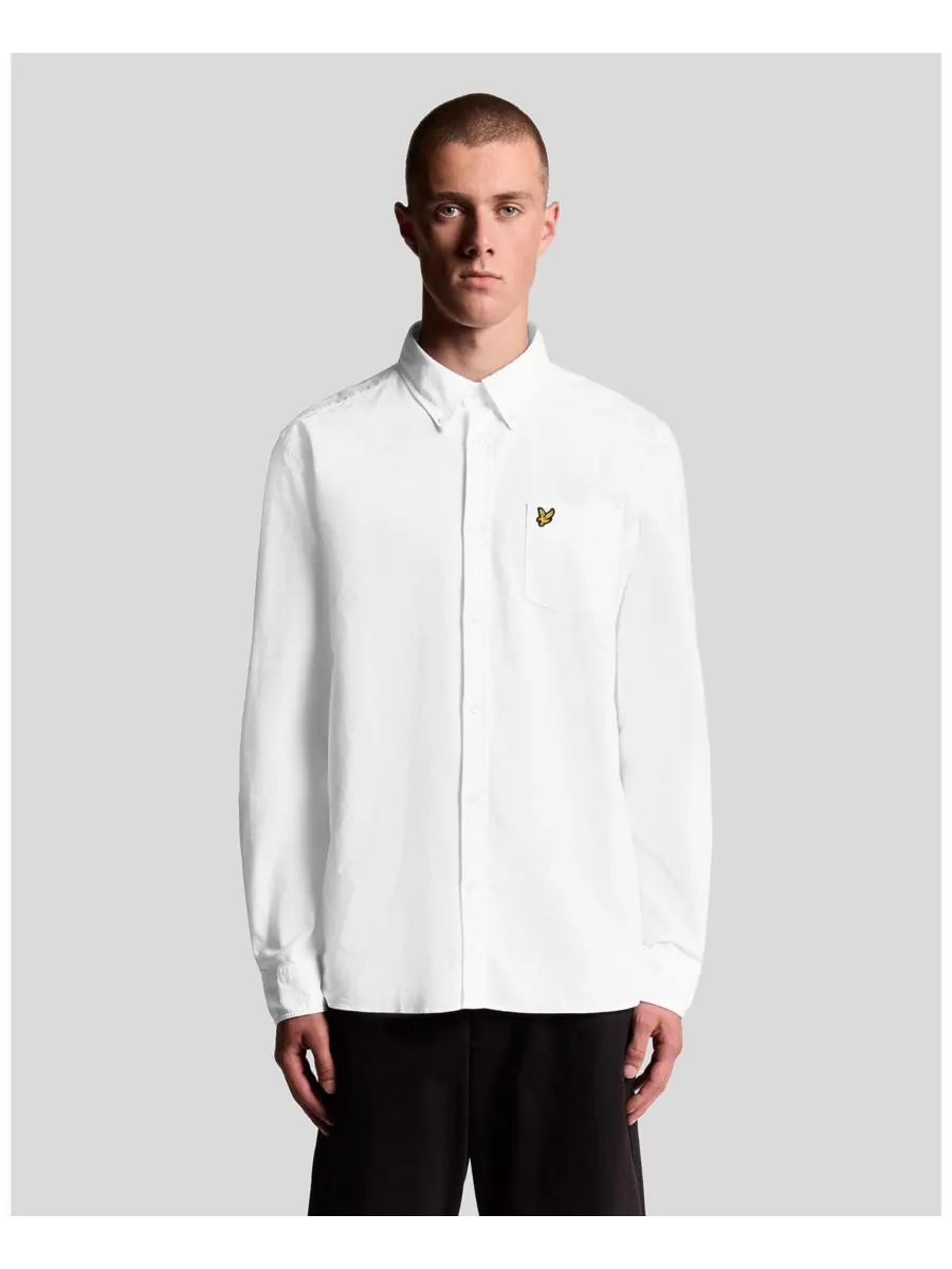 Мужская однотонная рубашка Оксфорд Lyle & Scott — изображение 1 из 5, белый