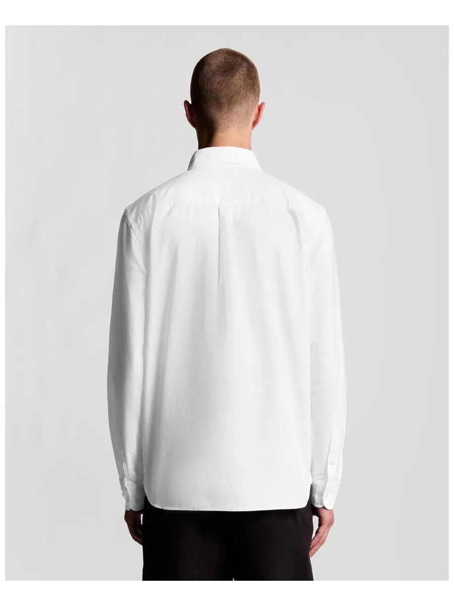 Мужская однотонная рубашка Оксфорд Lyle & Scott — изображение 4 из 5, белый