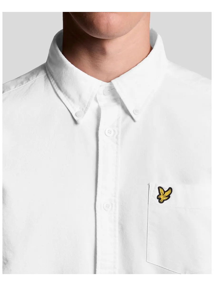 Мужская однотонная рубашка Оксфорд Lyle & Scott — изображение 5 из 5, белый