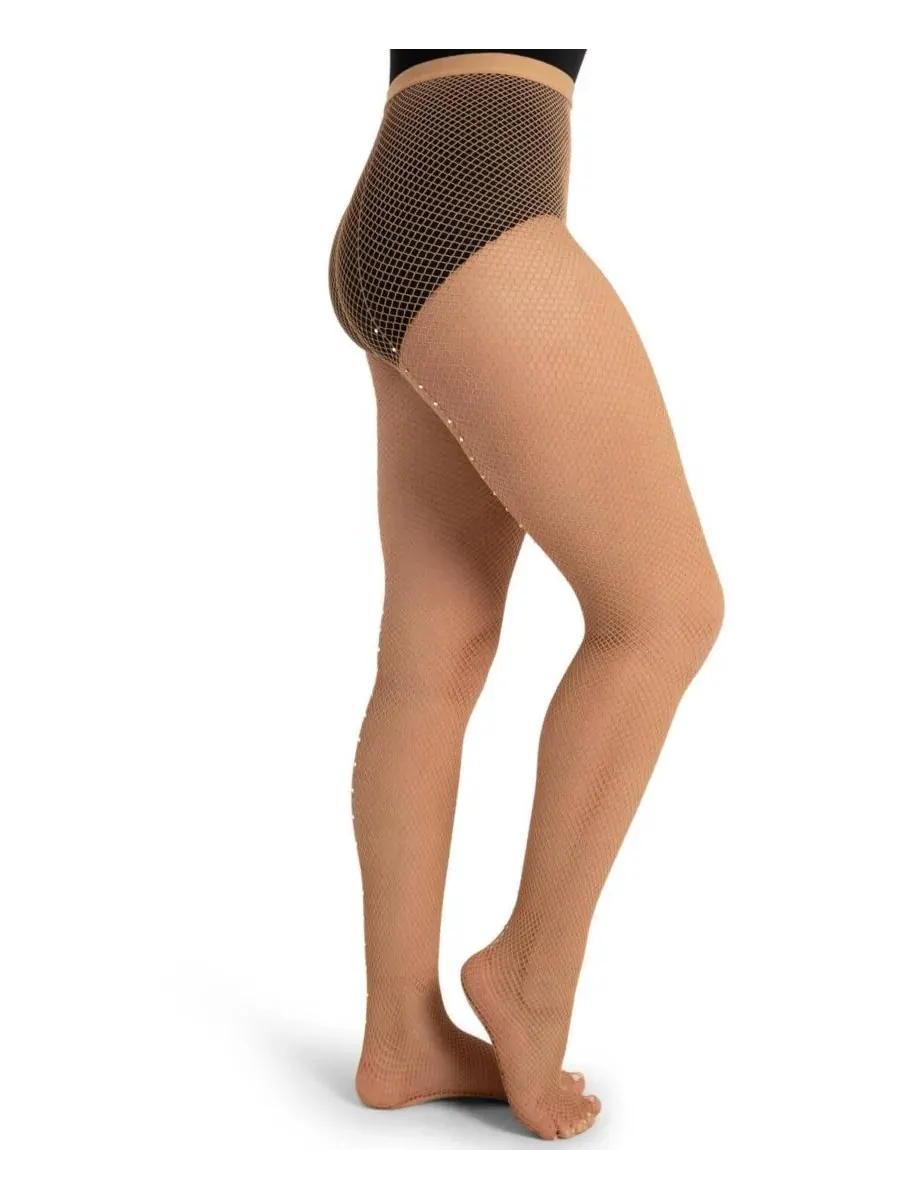 Женские профессиональные колготки в сеточку со стразами Capezio — изображение 4 из 4, карамель