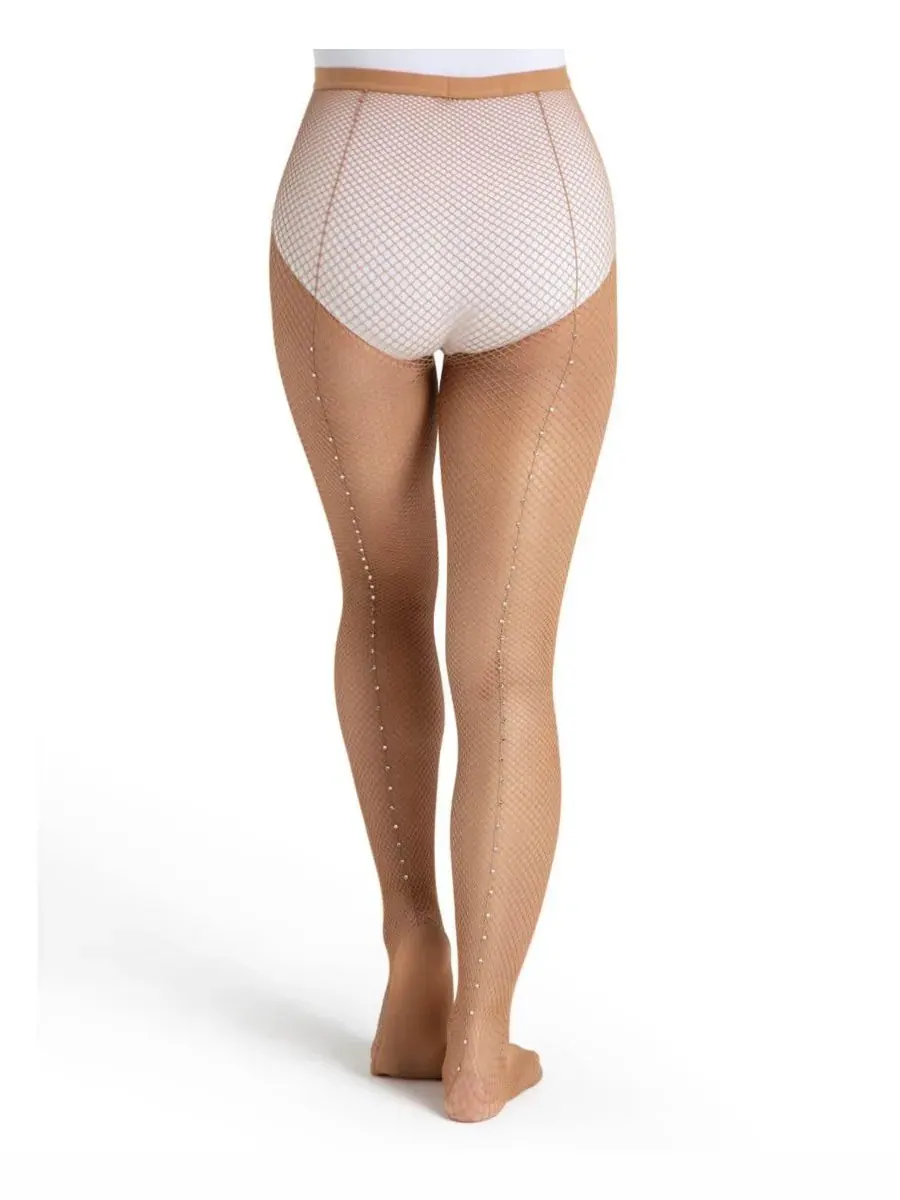 Женские профессиональные колготки в сеточку со стразами Capezio, Suntan — изображение 4 из 4