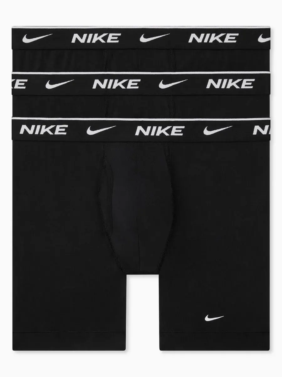 Nike Мужские боксеры Dri-FIT Essential из эластичного хлопка, комплект из 3 штук — изображение 1 из 4, черный