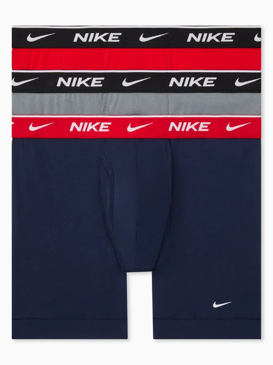 Nike Мужские боксеры Dri-FIT Essential из эластичного хлопка, комплект из 3 штук — изображение 1 из 5, красный