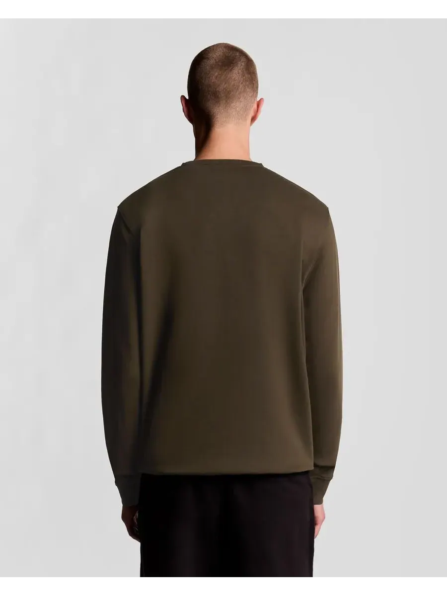 Мужские толстовки с круглым вырезом Lyle & Scott — изображение 2 из 8, оливковый