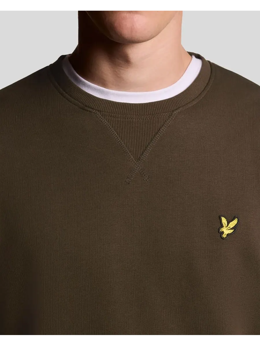 Мужские толстовки с круглым вырезом Lyle & Scott — изображение 3 из 8, оливковый