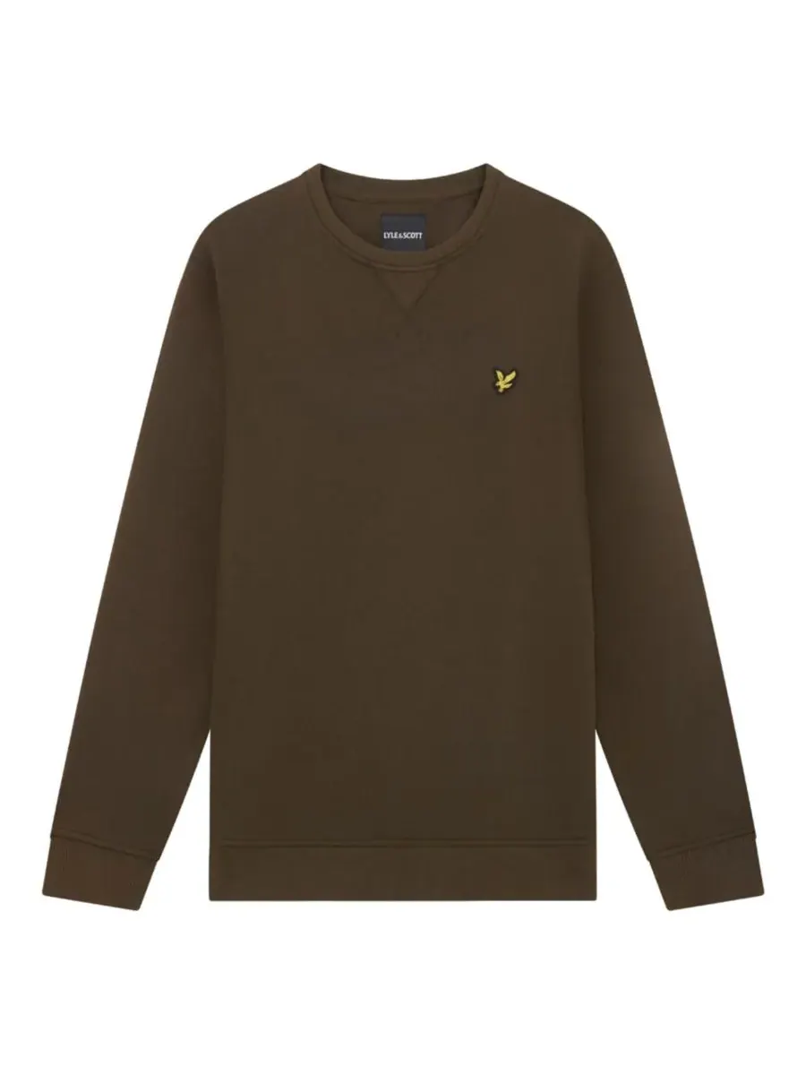 Мужские толстовки с круглым вырезом Lyle & Scott — изображение 4 из 8, оливковый