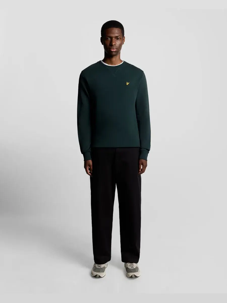 Мужские толстовки с круглым вырезом Lyle & Scott — изображение 2 из 8, темный зеленый