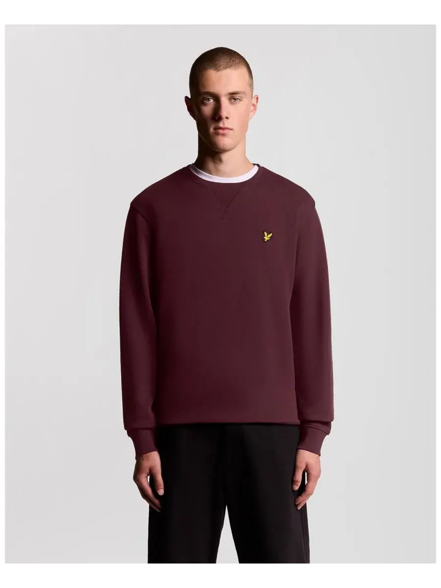 Мужские толстовки с круглым вырезом Lyle & Scott — изображение 1 из 8, бордовый