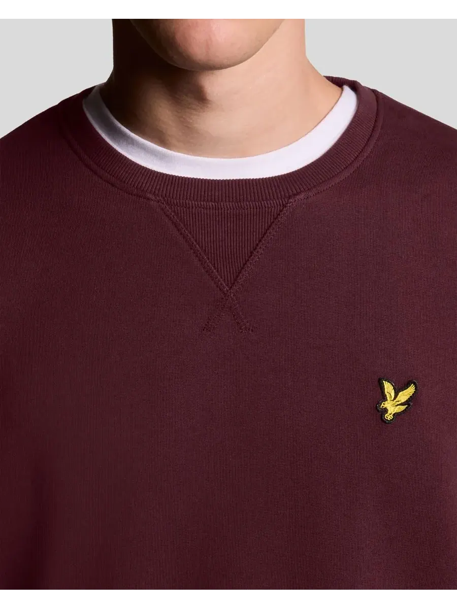 Мужские толстовки с круглым вырезом Lyle & Scott — изображение 3 из 8, бордовый